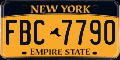 NY license plate FBC7790