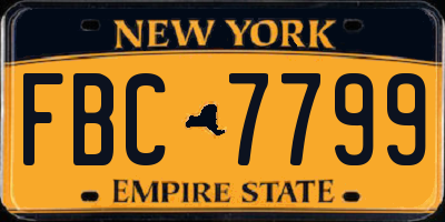 NY license plate FBC7799
