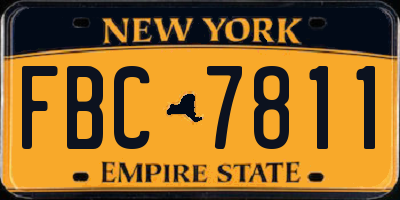 NY license plate FBC7811