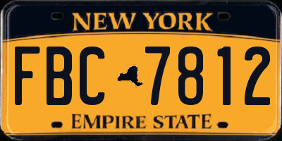NY license plate FBC7812