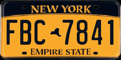 NY license plate FBC7841