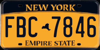 NY license plate FBC7846