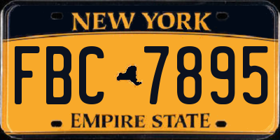 NY license plate FBC7895