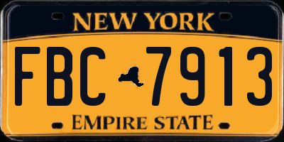 NY license plate FBC7913