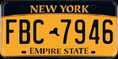 NY license plate FBC7946