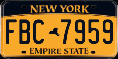NY license plate FBC7959