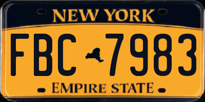 NY license plate FBC7983