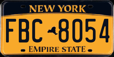 NY license plate FBC8054