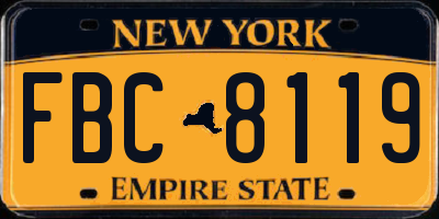 NY license plate FBC8119