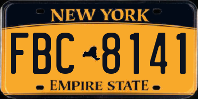 NY license plate FBC8141