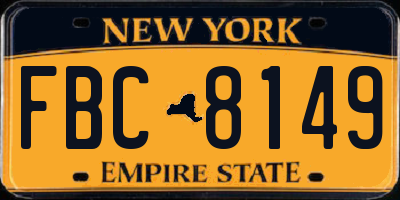 NY license plate FBC8149