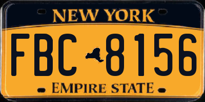 NY license plate FBC8156