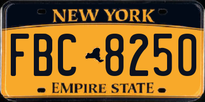 NY license plate FBC8250