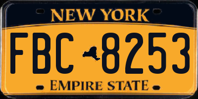NY license plate FBC8253