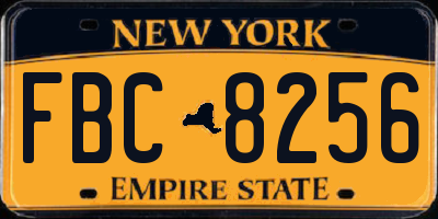 NY license plate FBC8256