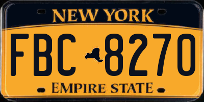 NY license plate FBC8270