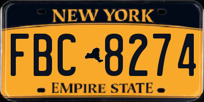 NY license plate FBC8274
