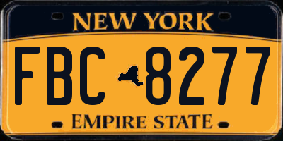NY license plate FBC8277