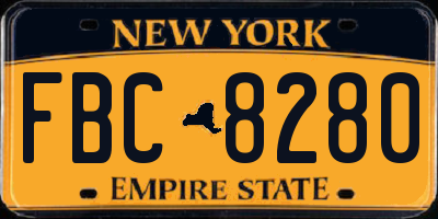 NY license plate FBC8280