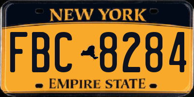 NY license plate FBC8284