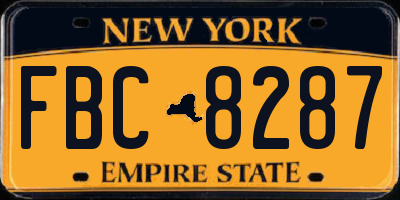 NY license plate FBC8287