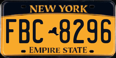NY license plate FBC8296