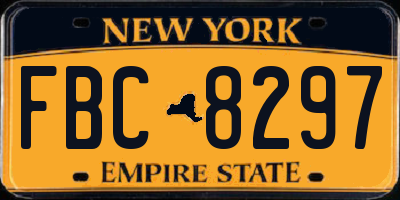 NY license plate FBC8297