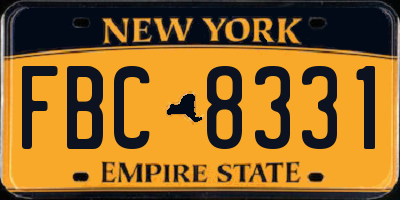 NY license plate FBC8331