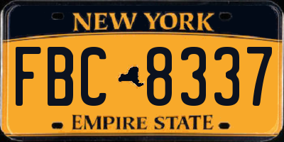NY license plate FBC8337