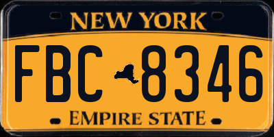 NY license plate FBC8346