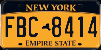 NY license plate FBC8414