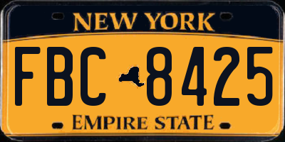 NY license plate FBC8425