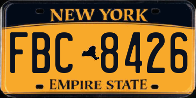 NY license plate FBC8426