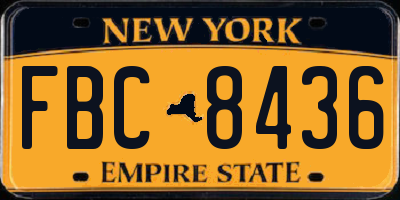 NY license plate FBC8436