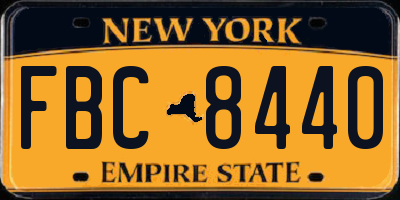 NY license plate FBC8440