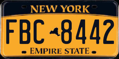 NY license plate FBC8442