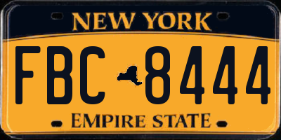 NY license plate FBC8444