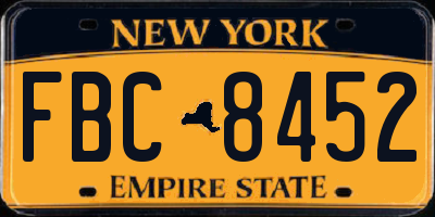 NY license plate FBC8452