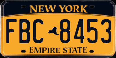 NY license plate FBC8453