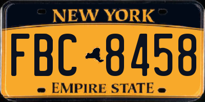 NY license plate FBC8458