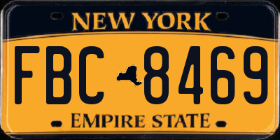 NY license plate FBC8469