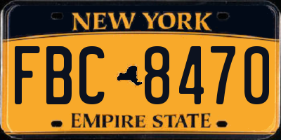 NY license plate FBC8470