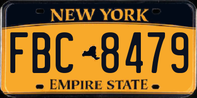 NY license plate FBC8479