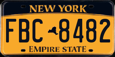 NY license plate FBC8482