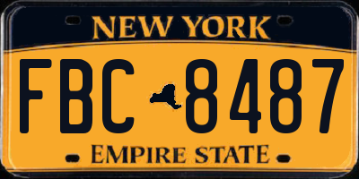 NY license plate FBC8487