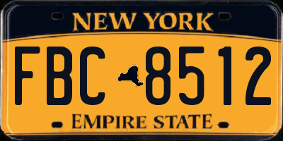 NY license plate FBC8512