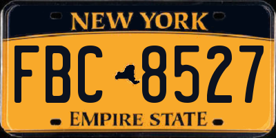 NY license plate FBC8527