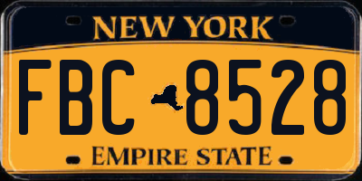 NY license plate FBC8528