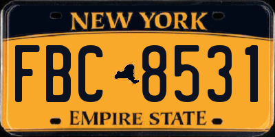 NY license plate FBC8531