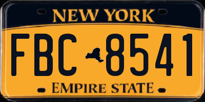 NY license plate FBC8541